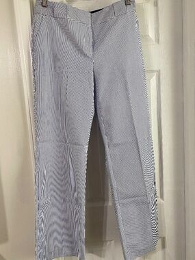 Attention Women’s Stripped White Blue Stripped Straight Dress Pants Size 6